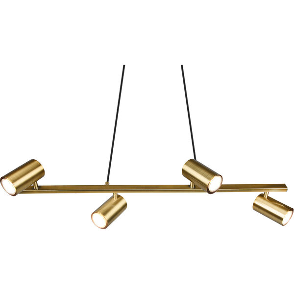 HLW LED Gouden LED Hanglamp Trion Milona - 4-lichts, GU10 fitting, Mat Goud Aluminium HLW LED Gouden LED Hanglamp Trion Milona - 4-lichts, GU10 fitting, Mat Goud Aluminium