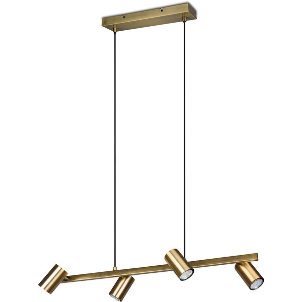 HLW LED Gouden LED Hanglamp Trion Milona - 4-lichts, GU10 fitting, Mat Goud Aluminium HLW LED Gouden LED Hanglamp Trion Milona - 4-lichts, GU10 fitting, Mat Goud Aluminium