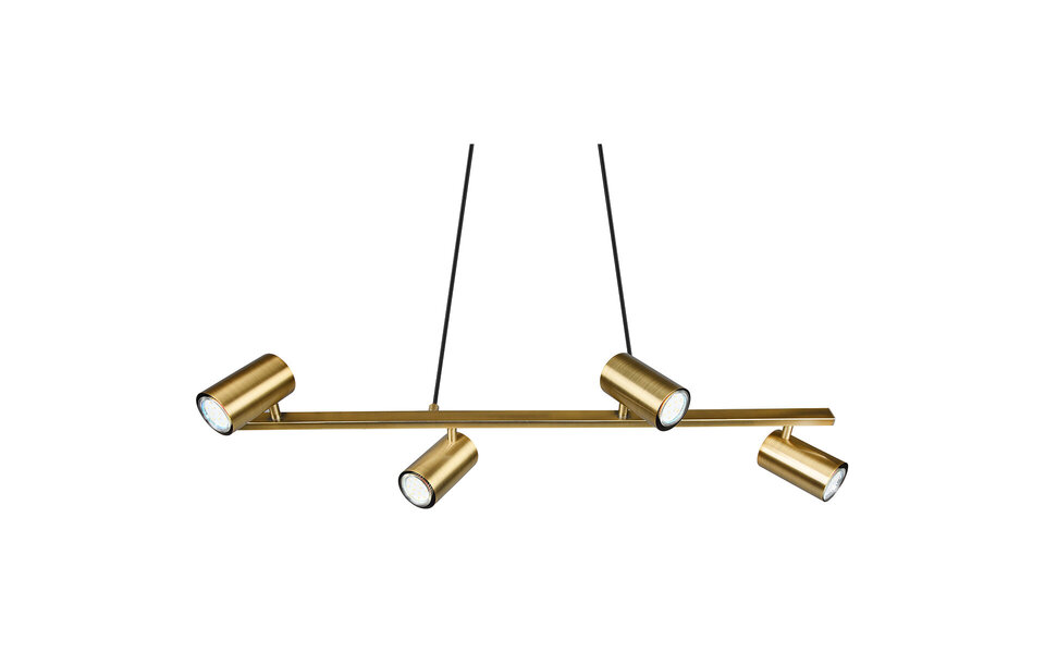 HLW LED Gouden LED Hanglamp Trion Milona - 4-lichts, GU10 fitting, Mat Goud Aluminium