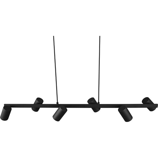 HLW LED Mat Zwarte LED Hanglamp Trion Milona - 6-lichts Rond Aluminium, GU10 HLW LED Mat Zwarte LED Hanglamp Trion Milona - 6-lichts Rond Aluminium, GU10