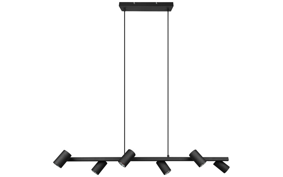 HLW LED Mat Zwarte LED Hanglamp Trion Milona - 6-lichts Rond Aluminium, GU10