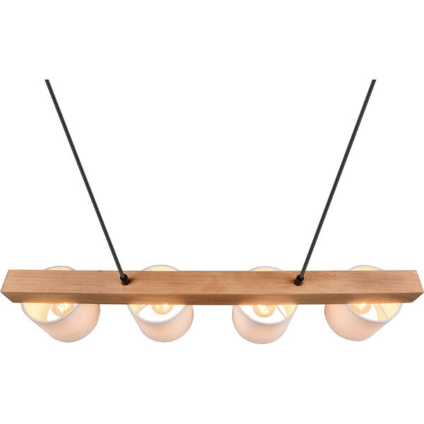 HLW LED Stijlvolle LED Hanglamp Hout & Witte LED Hanglamp - Trion Camo 4-lichts HLW LED Stijlvolle LED Hanglamp Hout & Witte LED Hanglamp - Trion Camo 4-lichts