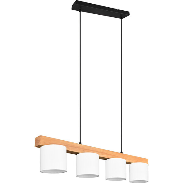 HLW LED Stijlvolle LED Hanglamp Hout & Witte LED Hanglamp - Trion Camo 4-lichts HLW LED Stijlvolle LED Hanglamp Hout & Witte LED Hanglamp - Trion Camo 4-lichts