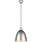 HLW LED LED Pendant Lamp Trion Jaguar - Round, Matte Nickel, Aluminum, 40W LED, E27 Fitting
