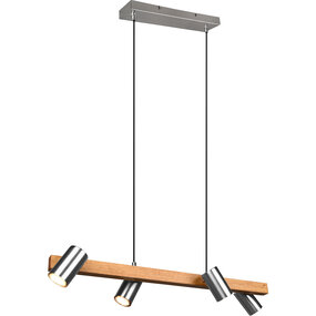 LED Hanglamp Trion Milona - 4-lichts Mat Bruin/Nikkel LED Hanglamp Trion Milona - 4-lichts Mat Bruin/Nikkel
