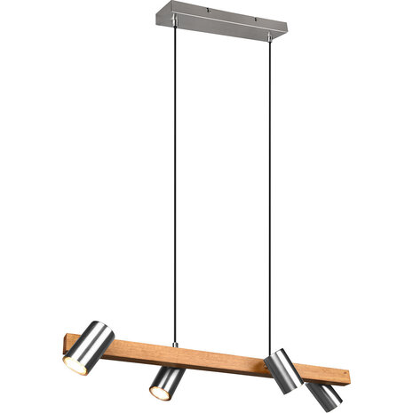 LED Hanglamp Trion Milona - 4-lichts Rond, Mat Bruin/Nikkel, Aluminium LED Hanglamp Trion Milona - 4-lichts Rond, Mat Bruin/Nikkel, Aluminium