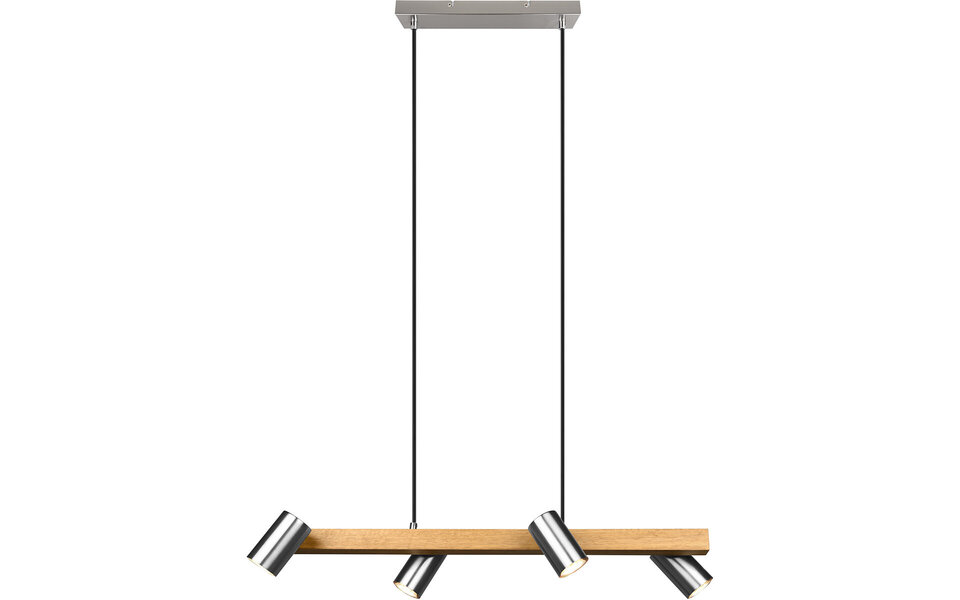 HLW LED LED Hanglamp Trion Milona - 4-lichts Rond, Mat Bruin/Nikkel, Aluminium