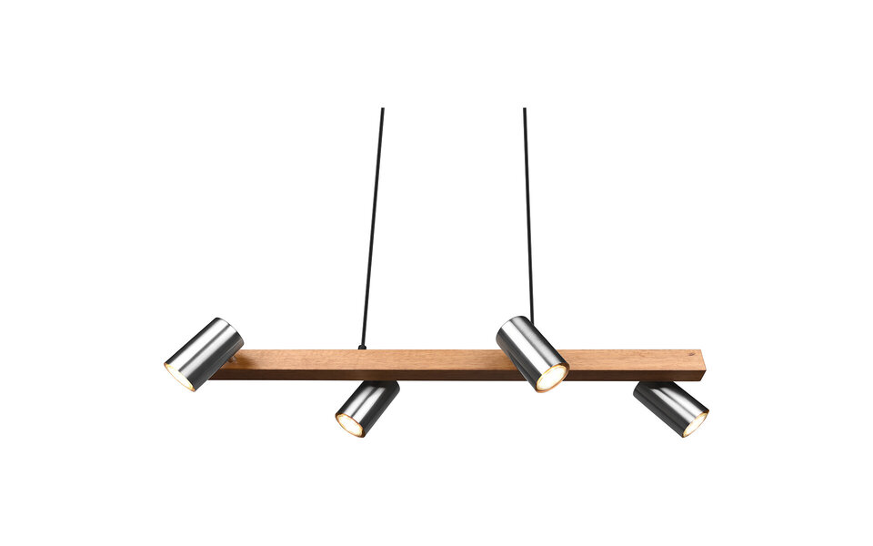 HLW LED LED Hanglamp Trion Milona - 4-lichts Rond, Mat Bruin/Nikkel, Aluminium