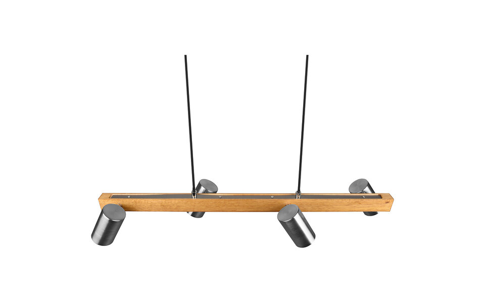 HLW LED LED Hanglamp Trion Milona - 4-lichts Rond, Mat Bruin/Nikkel, Aluminium