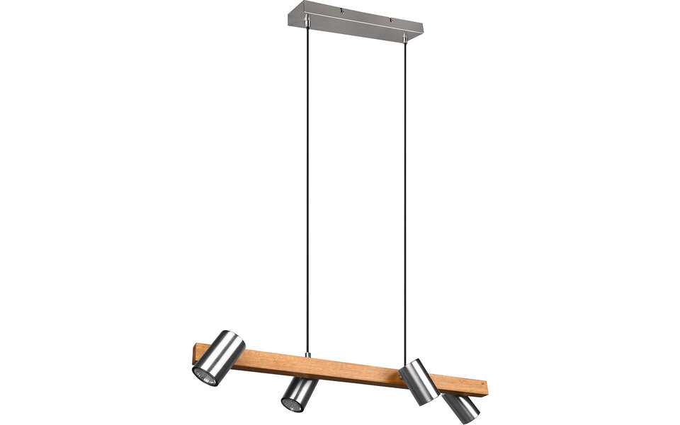 HLW LED LED Hanglamp Trion Milona - 4-lichts Rond, Mat Bruin/Nikkel, Aluminium