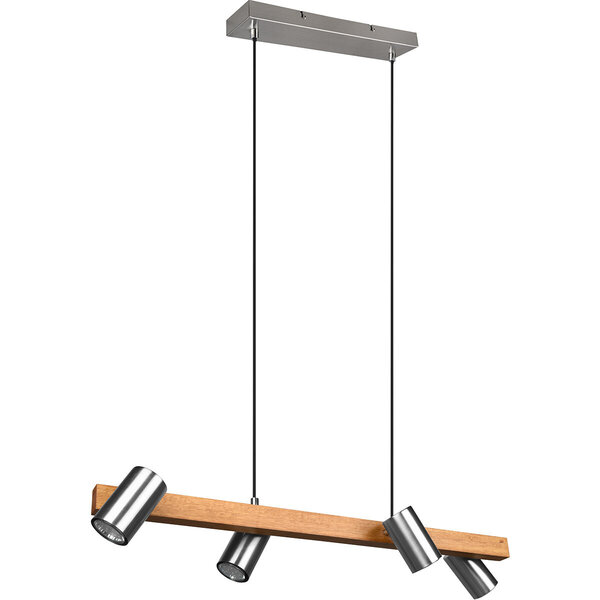 HLW LED LED Hanglamp Trion Milona - 4-lichts Rond, Mat Bruin/Nikkel, Aluminium HLW LED LED Hanglamp Trion Milona - 4-lichts Rond, Mat Bruin/Nikkel, Aluminium