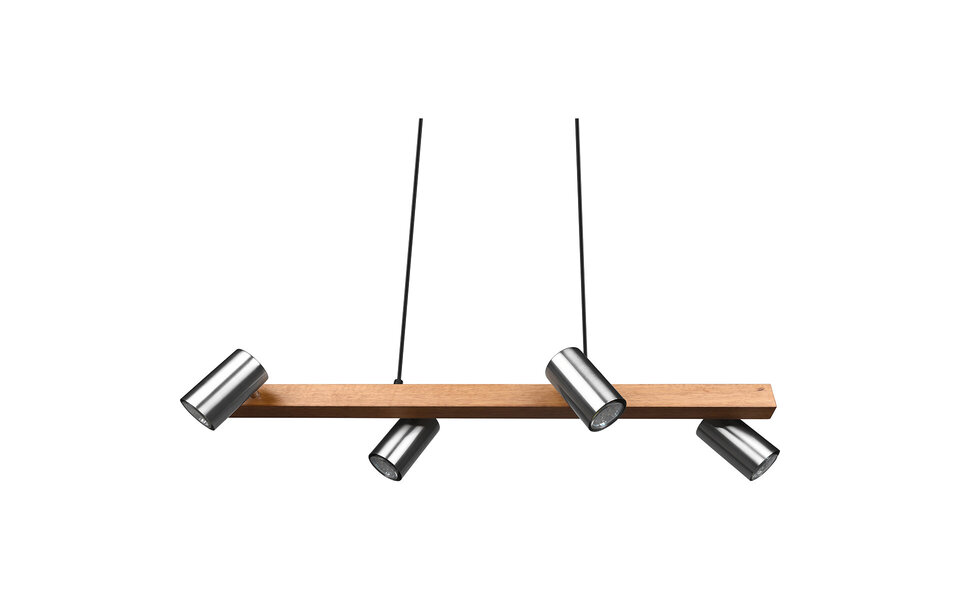 HLW LED LED Hanglamp Trion Milona - 4-lichts Rond, Mat Bruin/Nikkel, Aluminium