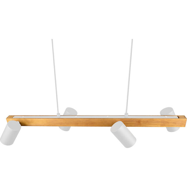 HLW LED LED Hanglamp Trion Milona - Witte LED Hanglamp met 4 lichtpunten, mat bruin/wit