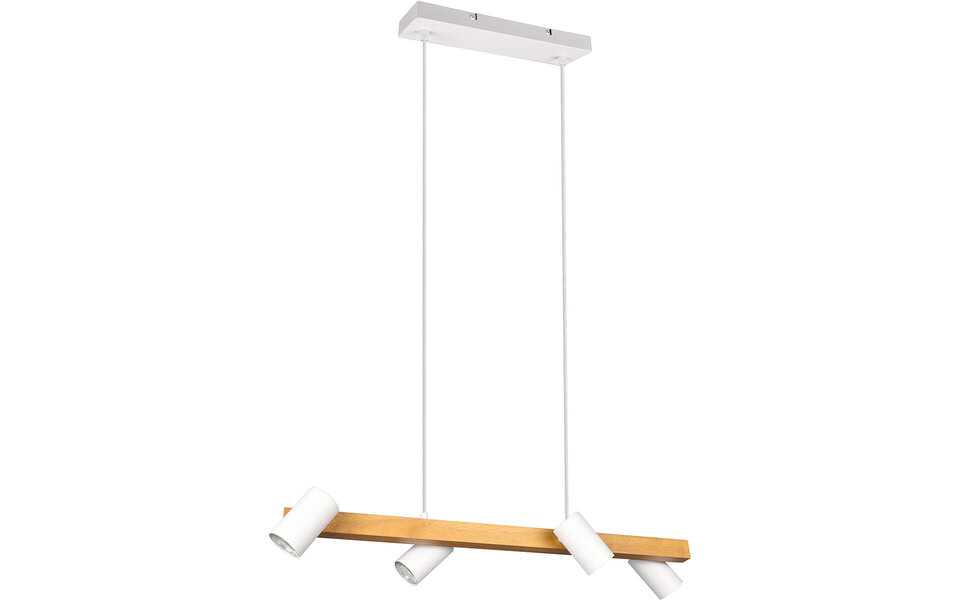 HLW LED LED Hanglamp Trion Milona - Witte LED Hanglamp met 4 lichtpunten, mat bruin/wit