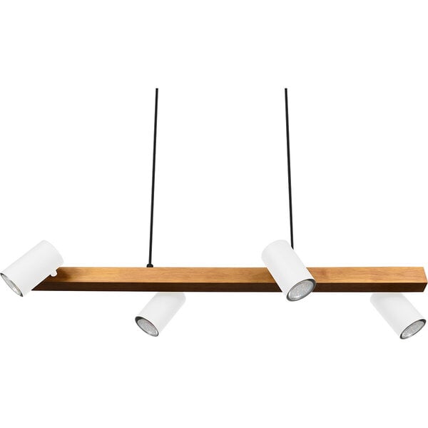 HLW LED LED Hanglamp Trion Milona - Witte LED Hanglamp met 4 lichtpunten, mat bruin/wit HLW LED LED Hanglamp Trion Milona - Witte LED Hanglamp met 4 lichtpunten, mat bruin/wit