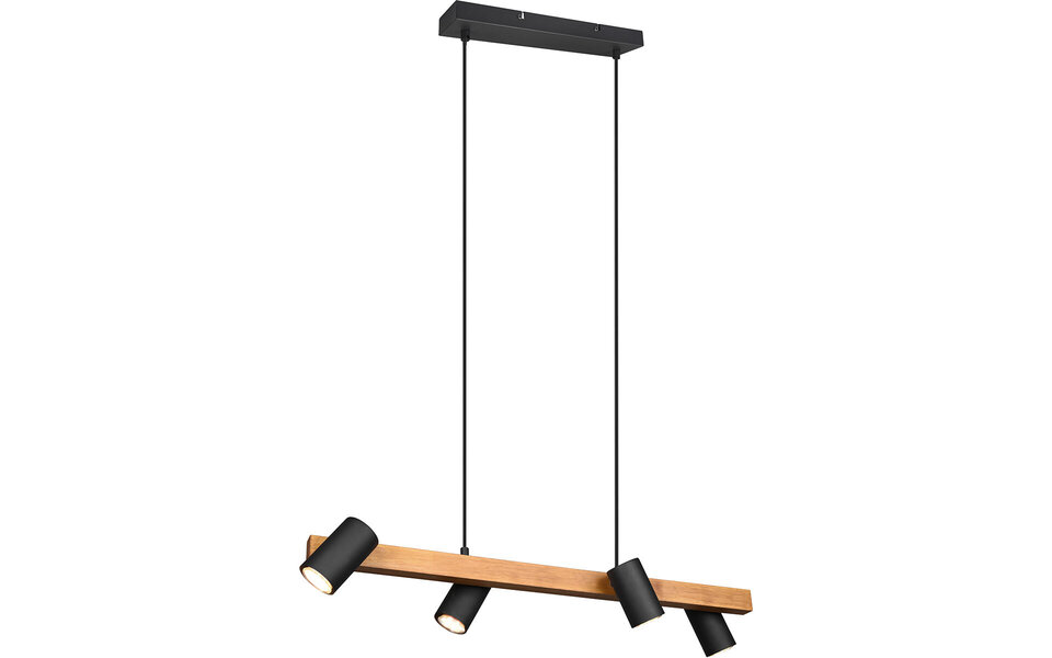 HLW LED LED Hanglamp Trion Milona - Zwarte LED Hanglamp, 4-lichts, GU10 fitting, modern design