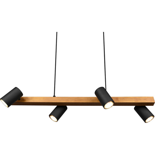 HLW LED LED Hanglamp Trion Milona - Zwarte LED Hanglamp, 4-lichts, GU10 fitting, modern design