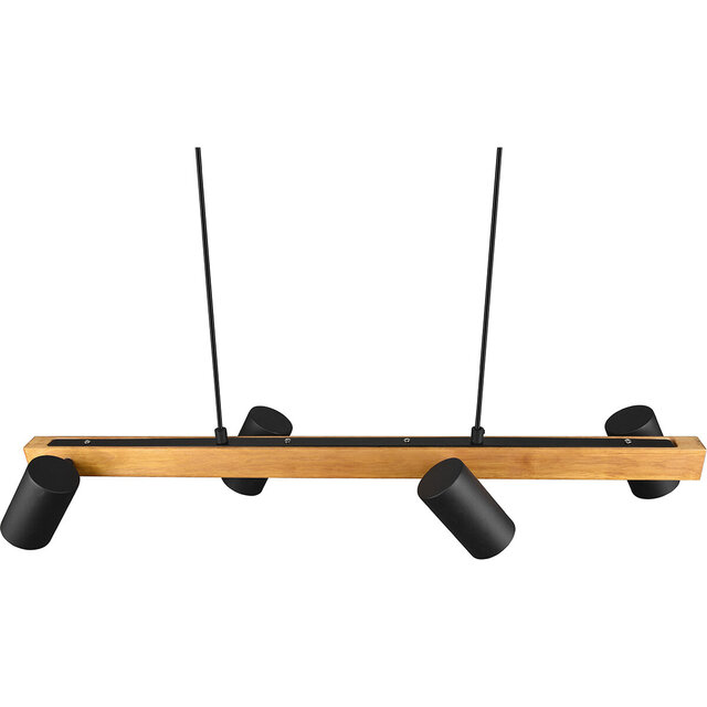 HLW LED LED Hanglamp Trion Milona - Zwarte LED Hanglamp, 4-lichts, GU10 fitting, modern design