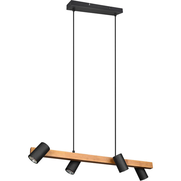 HLW LED LED Hanglamp Trion Milona - Zwarte LED Hanglamp, 4-lichts, GU10 fitting, modern design