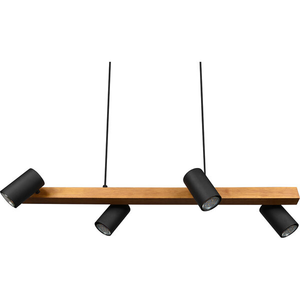 HLW LED LED Hanglamp Trion Milona - Zwarte LED Hanglamp, 4-lichts, GU10 fitting, modern design