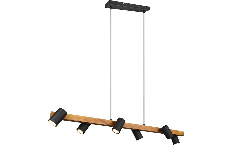 HLW LED LED Hanglamp Trion Milona - Zwarte 6-lichts LED lamp met GU10 fitting
