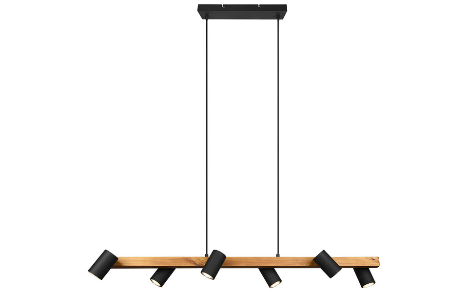 HLW LED LED Hanglamp Trion Milona - Zwarte 6-lichts LED lamp met GU10 fitting