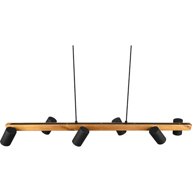 HLW LED LED Hanglamp Trion Milona - Zwarte 6-lichts LED lamp met GU10 fitting