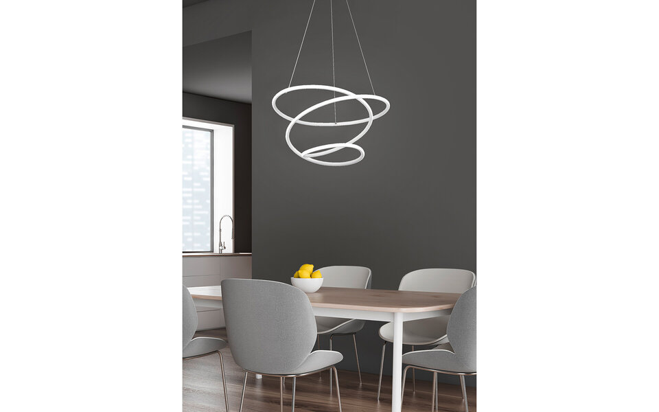 HLW LED Dimbare 36W LED Hanglamp - Witte LED Lamp met Natuurlijk Neutraal Wit Licht