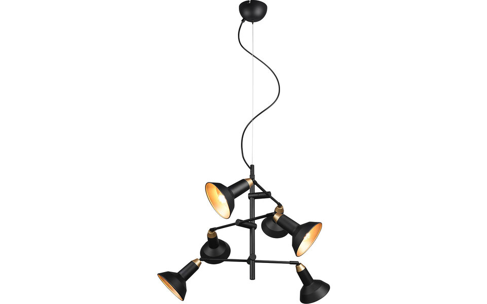 HLW LED Black LED Pendant Lamp 6-light - Matte Black Aluminum LED Lamp with E14 Socket