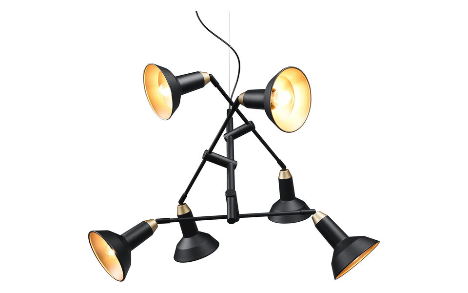 HLW LED Black LED Pendant Lamp 6-light - Matte Black Aluminum LED Lamp with E14 Socket