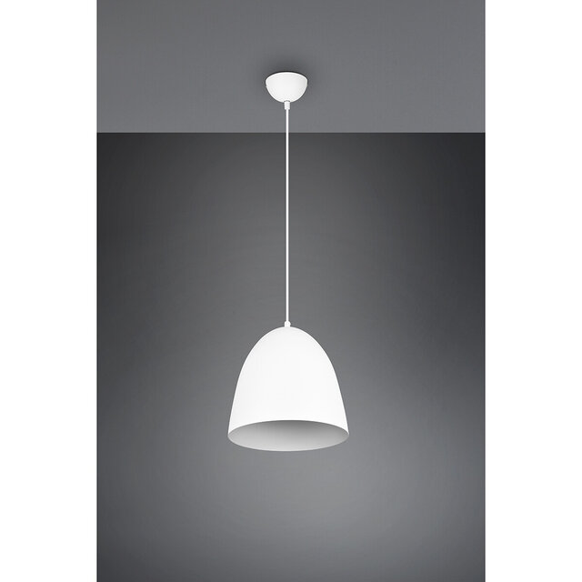 HLW LED Stylish LED Pendant Lamp Trion Lopez - White LED Pendant Lamp with E27 Fitting, Matte White Aluminum