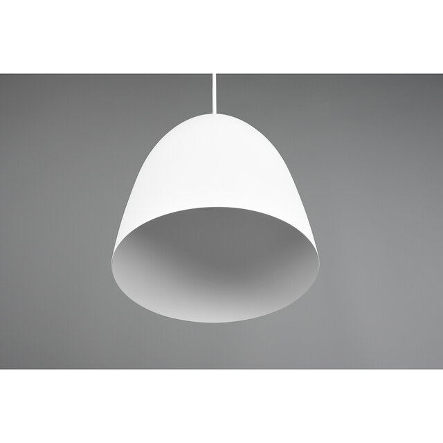 HLW LED Stijlvolle LED Hanglamp Trion Lopez - Witte LED Hanglamp met E27 Fitting, Mat Wit Aluminium