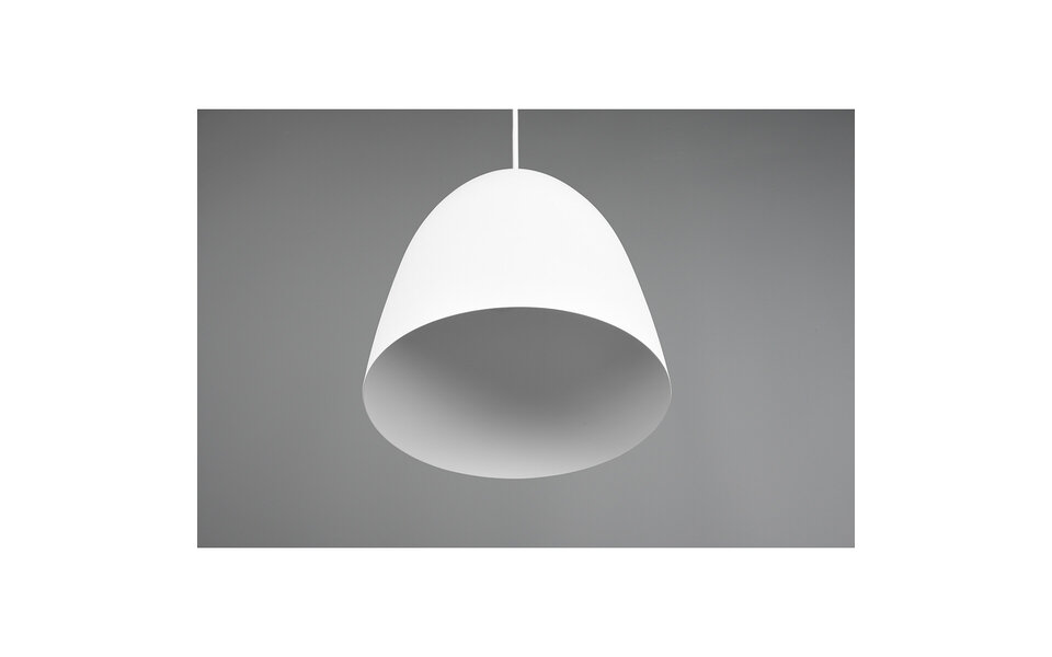 HLW LED Stylish LED Pendant Lamp Trion Lopez - White LED Pendant Lamp with E27 Fitting, Matte White Aluminum
