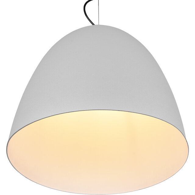 grote matgrijze LED hanglamp met moderne stijl en E27 fitting voor woonkamer of kantoor