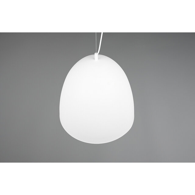 HLW LED LED Pendant Lamp Matte White - Trion Lopez XL, Round, Aluminum, E27 Fitting HLW LED LED Pendant Lamp Matte White - Trion Lopez XL, Round, Aluminum, E27 Fitting