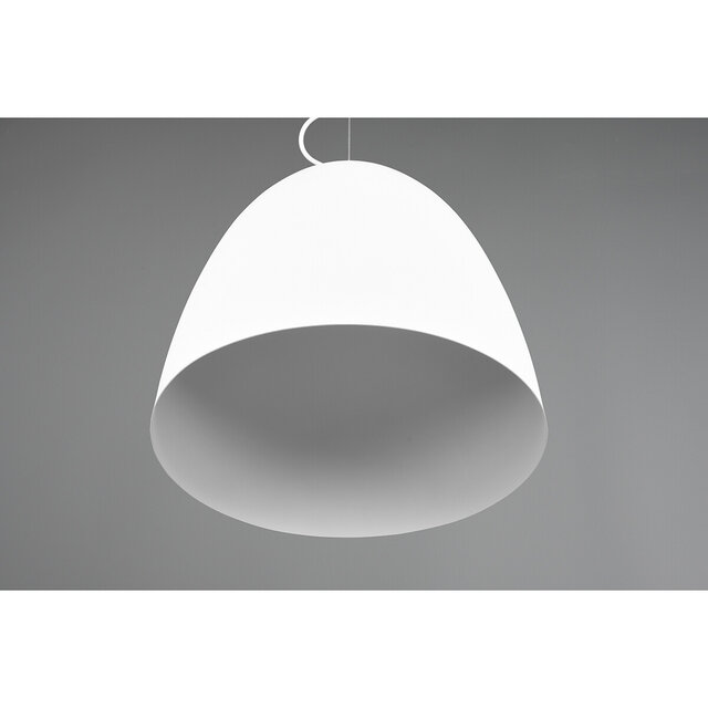 HLW LED LED Pendant Lamp Matte White - Trion Lopez XL, Round, Aluminum, E27 Fitting HLW LED LED Pendant Lamp Matte White - Trion Lopez XL, Round, Aluminum, E27 Fitting