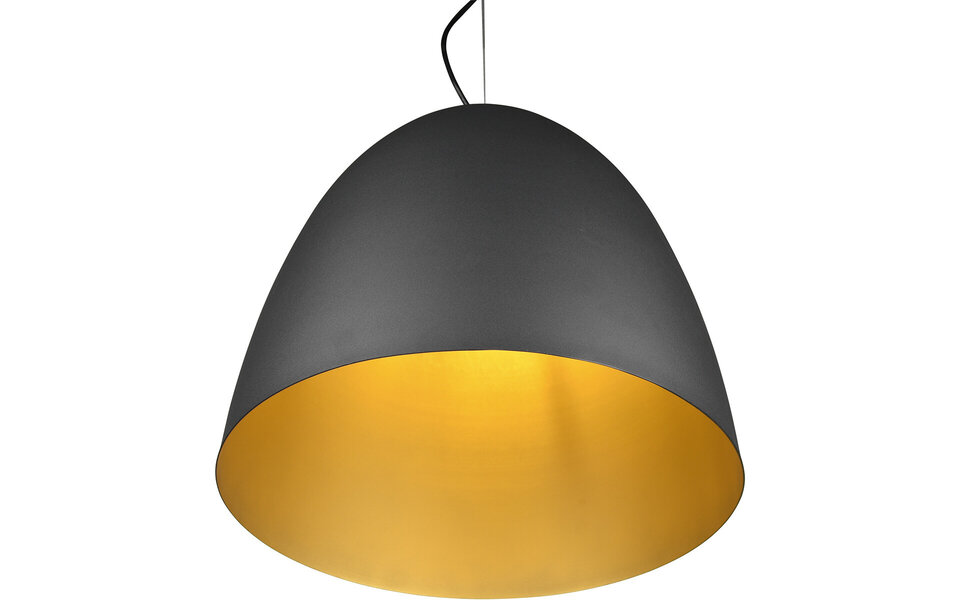 HLW LED Matte Black & Gold LED Pendant Lamp Trion Lopez XL – 1-light, E27, Aluminum