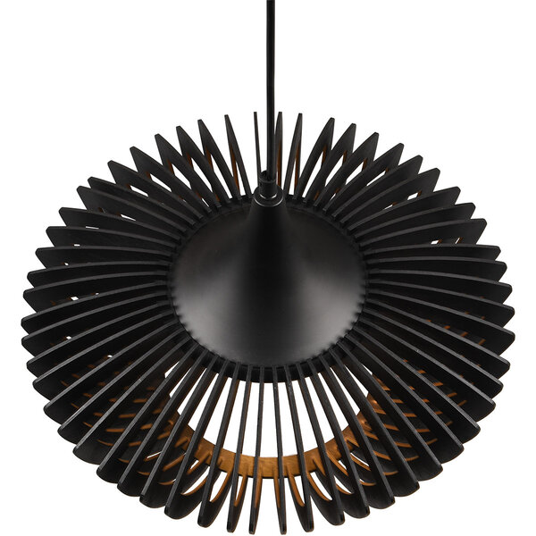 HLW LED LED Hanglamp Trion Colman - Mat Zwart Aluminium & Houten Details, E27 Fitting HLW LED LED Hanglamp Trion Colman - Mat Zwart Aluminium & Houten Details, E27 Fitting