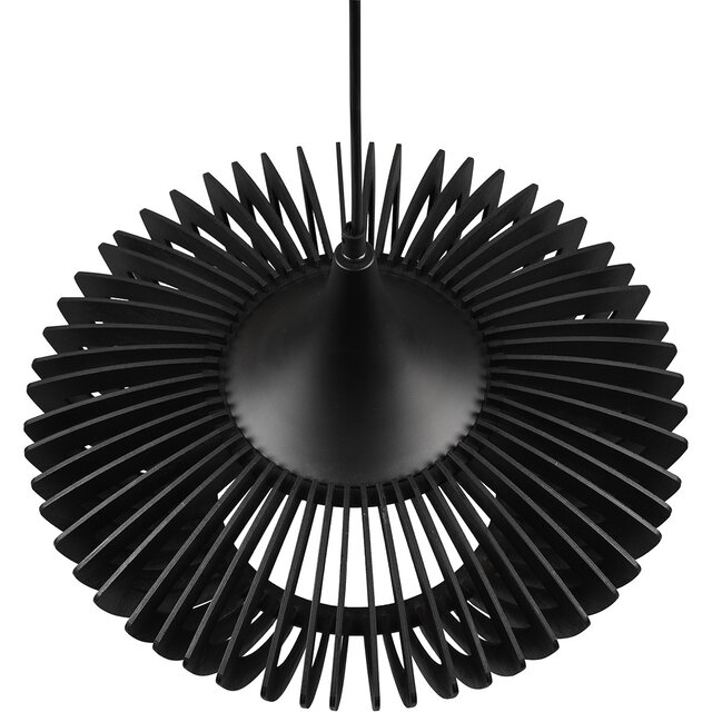 HLW LED LED Pendant Lamp Trion Colman - Matte Black Aluminum & Wood Details, E27 Fitting