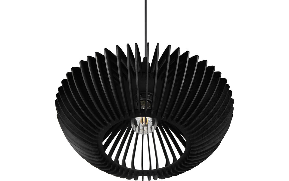 HLW LED LED Hanglamp Trion Colman - Mat Zwart Aluminium & Houten Details, E27 Fitting HLW LED LED Hanglamp Trion Colman - Mat Zwart Aluminium & Houten Details, E27 Fitting