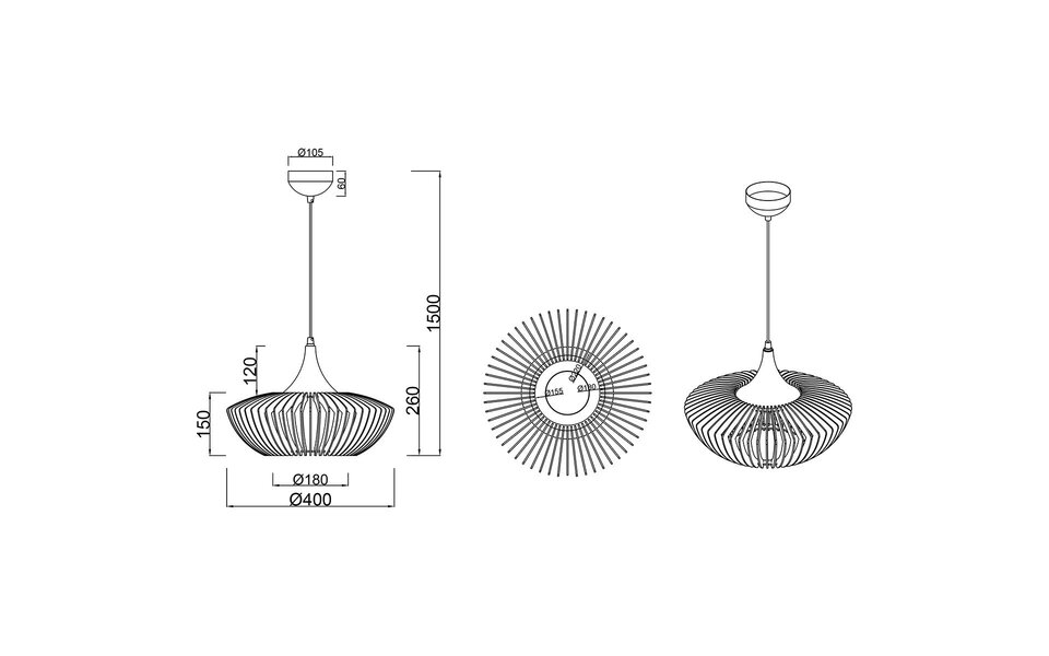 HLW LED LED Hanglamp Trion Colman - Rond, Mat Bruin Aluminium & E27 Fitting