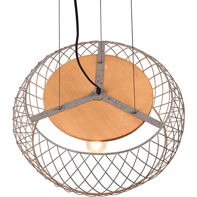 Ronde 3-lichts LED hanglamp in antiek nikkel met modern design en 40W vermogen