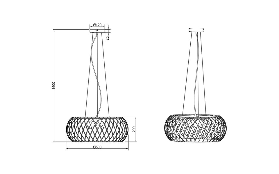 HLW LED LED Pendant Lamp Trion Tymon - 3-light Round Aluminum with Antique Nickel