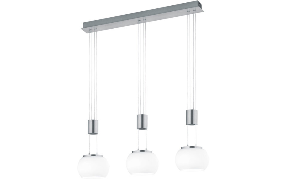 HLW LED Witte Dimbare LED Hanglamp 24W - Warm Wit 3000K - Trion Maliba Mat Nikkel
