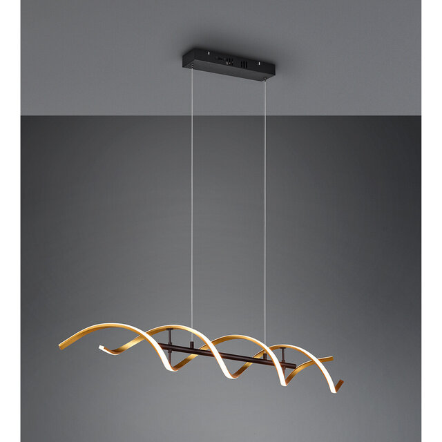 HLW LED Trion Sarina Dimbare LED Hanglamp 45W - Gouden Afwerking & Aanpasbare Kleur HLW LED Trion Sarina Dimbare LED Hanglamp 45W - Gouden Afwerking & Aanpasbare Kleur