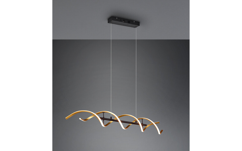 HLW LED Trion Sarina Dimbare LED Hanglamp 45W - Gouden Afwerking & Aanpasbare Kleur HLW LED Trion Sarina Dimbare LED Hanglamp 45W - Gouden Afwerking & Aanpasbare Kleur