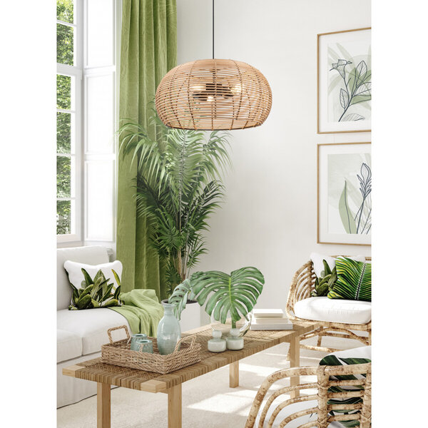 HLW LED Trion Irene LED Hanglamp Hout - E27 Fitting, 1-lichts, Bruin, Verstelbaar HLW LED Trion Irene LED Hanglamp Hout - E27 Fitting, 1-lichts, Bruin, Verstelbaar