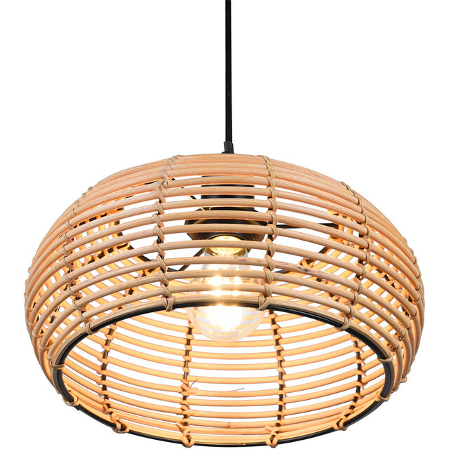 HLW LED Trion Irene LED Hanglamp Hout - E27 Fitting, 1-lichts, Bruin, Verstelbaar