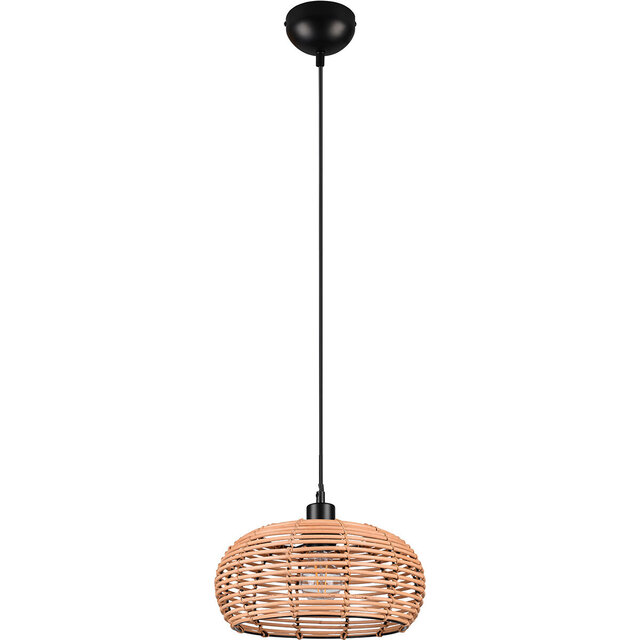 HLW LED Trion Irene LED Pendant Lamp Wood - E27 Fitting, 1-light, Brown, Adjustable
