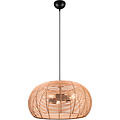 LED Pendant Lamp Wood Trion Irene - 3-light round with E27 fitting, brown